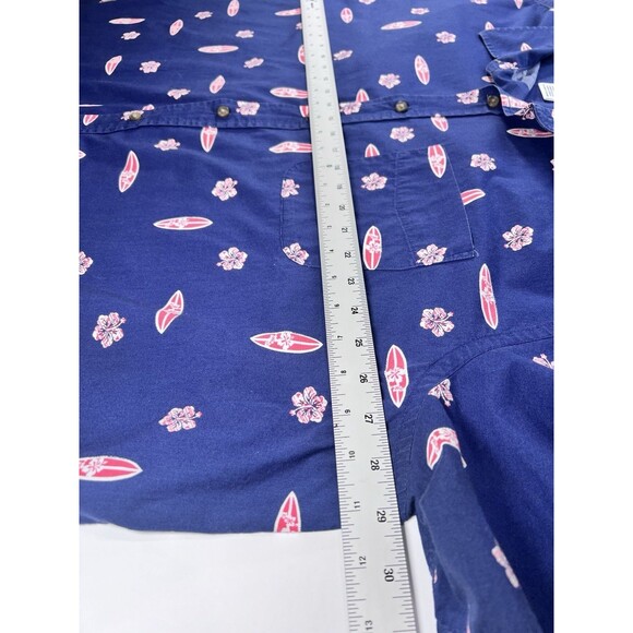 HB Harbor Bay-Mens Hawaiian Shirt-2XL Big/Wide Blue W/ Surfboard All Over Print - Picture 7 of 15